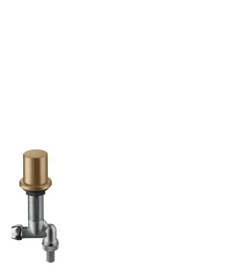 Küchen-Geräteabsperrventil aus Metall mit einer bronzefarbenen Oberfläche, montiert in einem modernen Raum. Produkt von Hansgrohe.